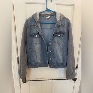 Ci sono XL Jean jacket with fleece arms and  detachable fleece hoodie